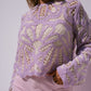 Kendra Contrast Crochet Jumper In Lilac