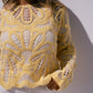 Kendra Contrast Crochet Jumper In Yellow