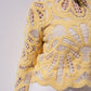 Kendra Contrast Crochet Jumper In Yellow