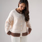 Kendra Contrast Trim Cardigan In Cream
