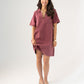 Kendra Denim Shirt Dress In Bordeaux