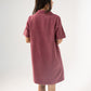 Kendra Denim Shirt Dress In Bordeaux