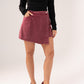 Kendra Denim Skort In Bordeaux