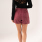 Kendra Denim Skort In Bordeaux