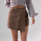 Kendra Denim Skort In Coffee