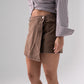Kendra Denim Skort In Coffee