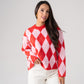 Kendra Diamond Jumper In Red Mix