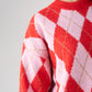 Kendra Diamond Jumper In Red Mix