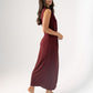Kendra Drape Front Dress In Bordeaux