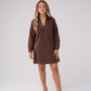 Kendra Faux Suede Dress In Chocolate