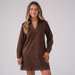 Kendra Faux Suede Dress In Chocolate