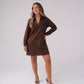 Kendra Faux Suede Dress In Chocolate