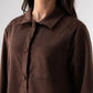 Kendra Faux Suede Shirt Dress In Chocolate
