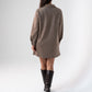 Kendra Faux Suede Shirt Dress In Taupe
