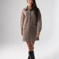 Kendra Faux Suede Shirt Dress In Taupe