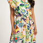 Kendra Floral Print Dress In Green Mix