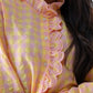 Kendra Frill Detail Check Shirt In Yellow Mix