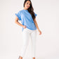Kendra Frill Sleeve T-Shirt In Blue
