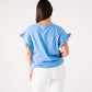 Kendra Frill Sleeve T-Shirt In Blue