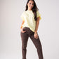 Kendra Frill Sleeve T-Shirt In Yellow