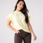 Kendra Frill Sleeve T-Shirt In Yellow