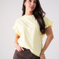 Kendra Frill Sleeve T-Shirt In Yellow