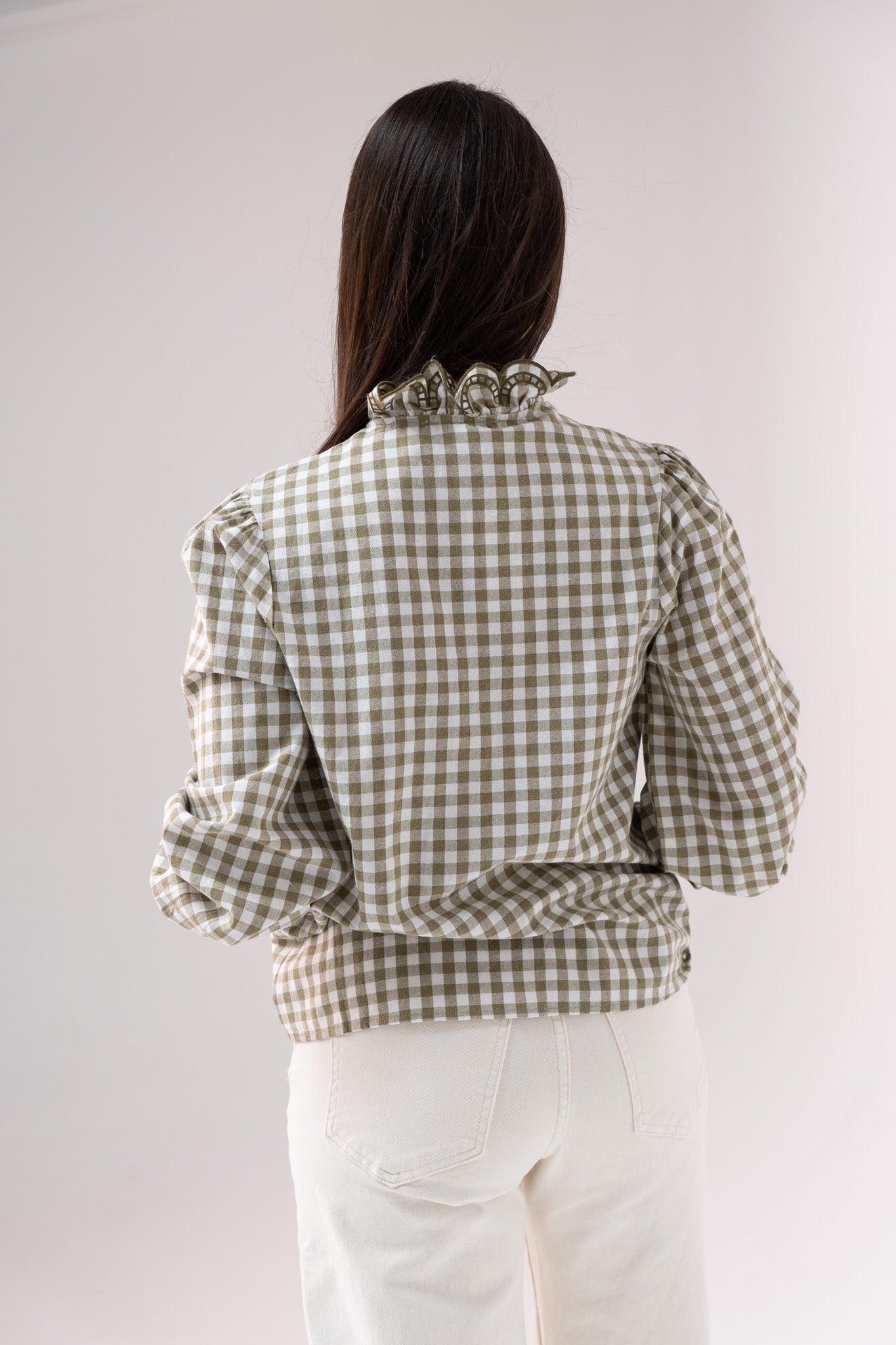 Kendra Gingham Shirt In Khaki