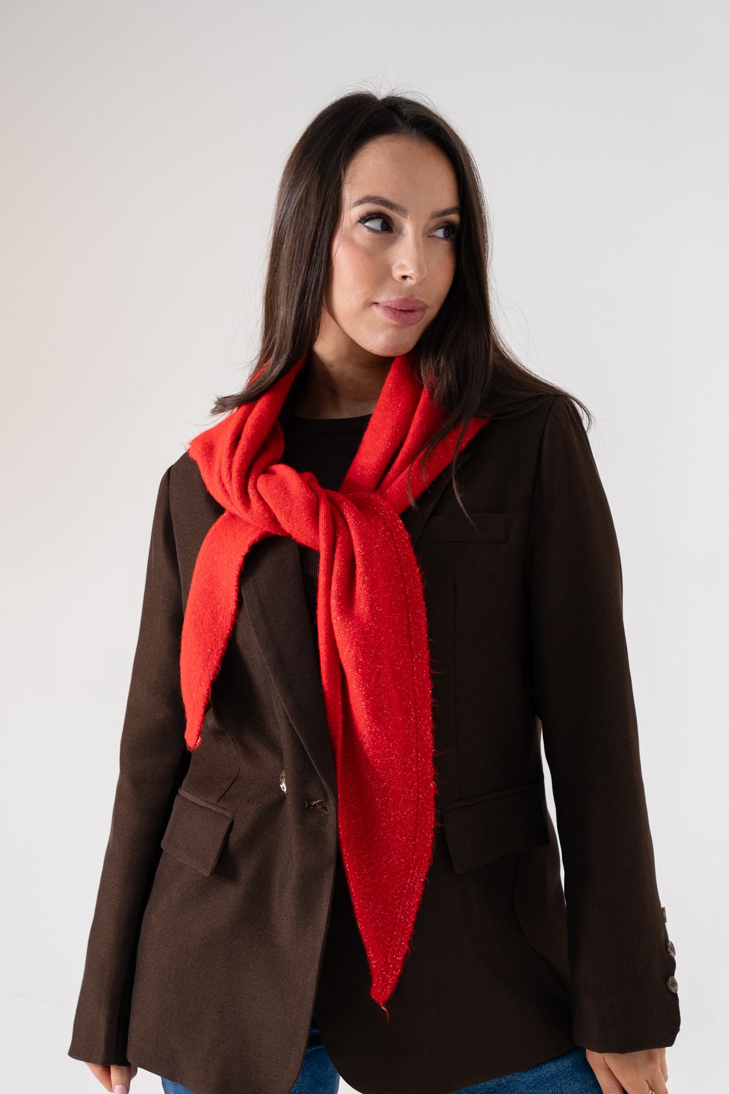 Kendra Knit Neck Scarf In Red