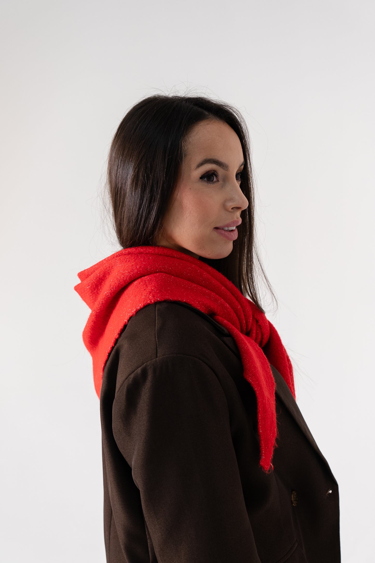 Kendra Knit Neck Scarf In Red