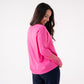 Kendra Lace Sleeve Jumper In Fuchsia