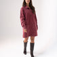 Kendra Long Sleeve Denim Shirt Dress In Bordeaux