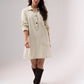 Kendra Long Sleeve Denim Shirt Dress In Neutral