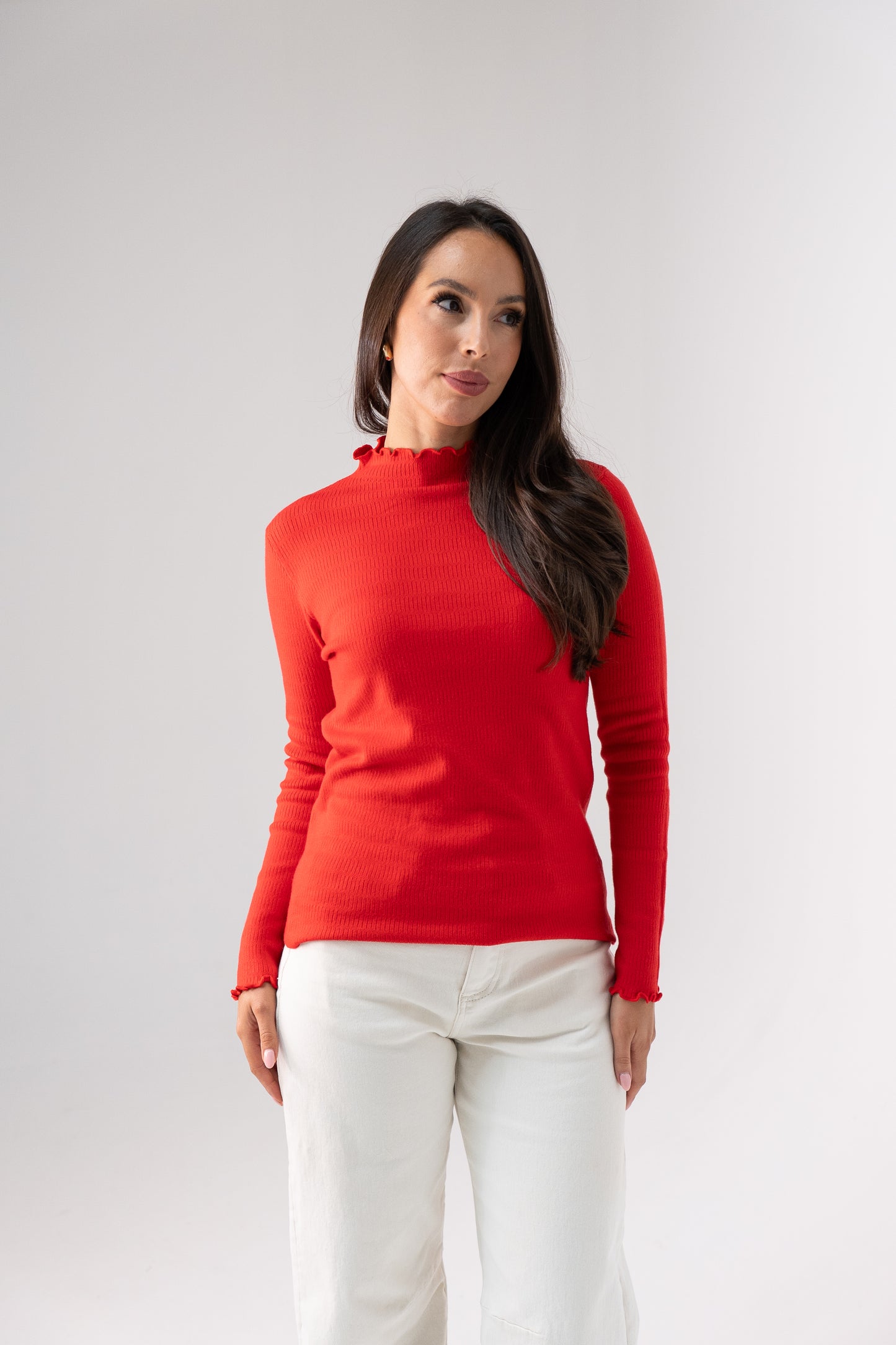 Kendra Long Sleeve Top In Red