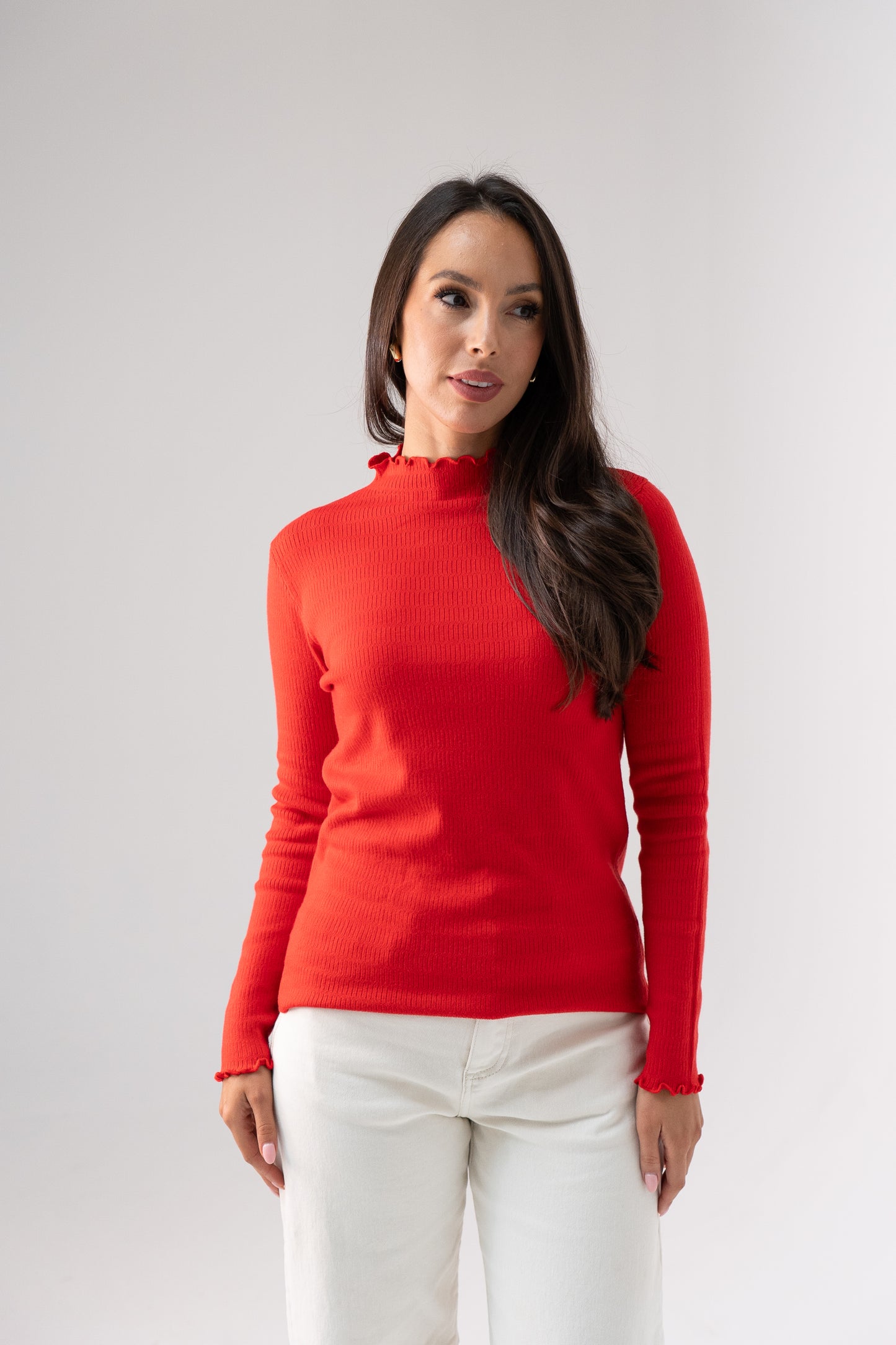 Kendra Long Sleeve Top In Red