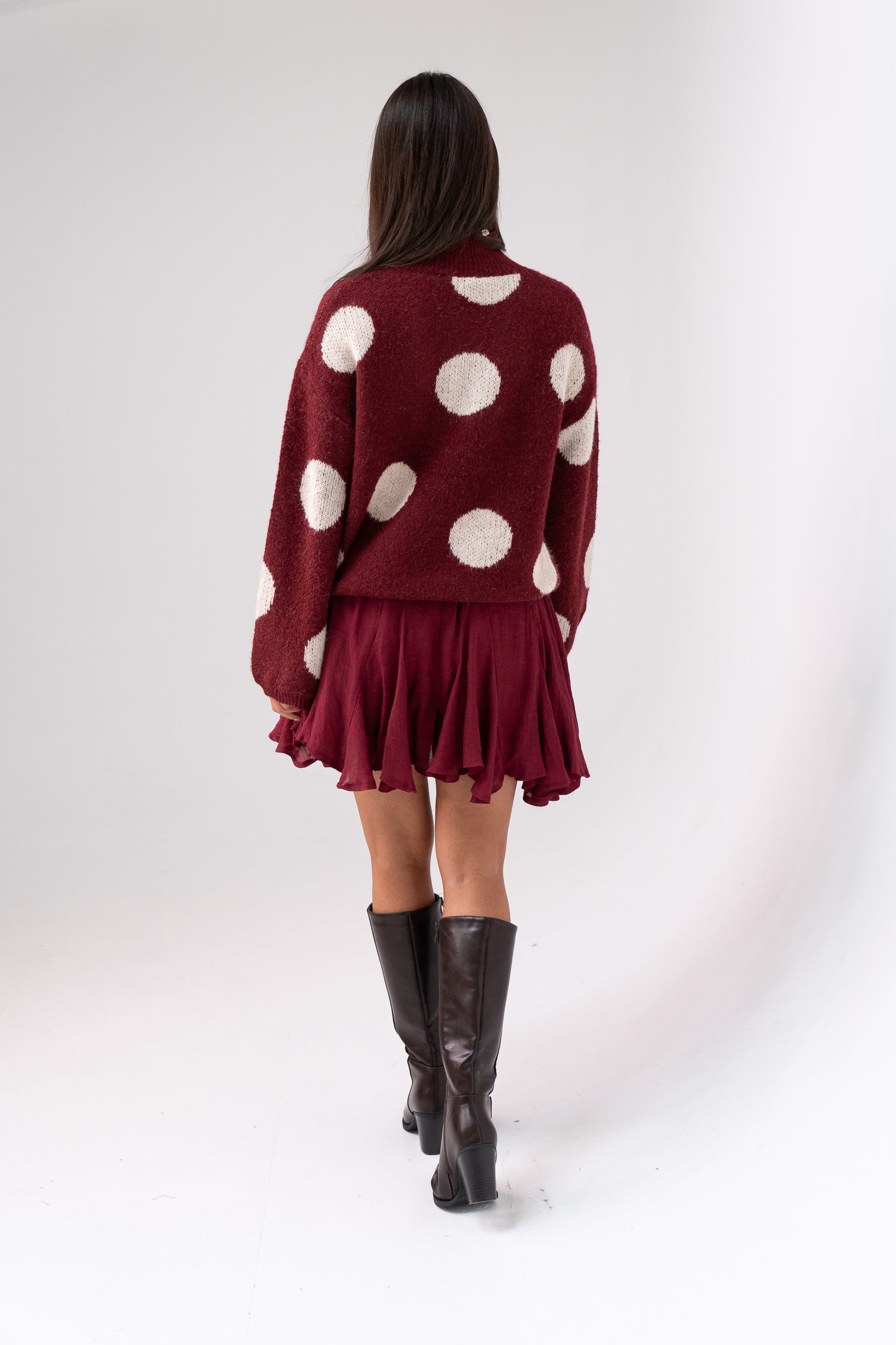 Kendra Pleated Skirt In Bordeaux