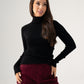 Kendra Polo Neck Top In Black