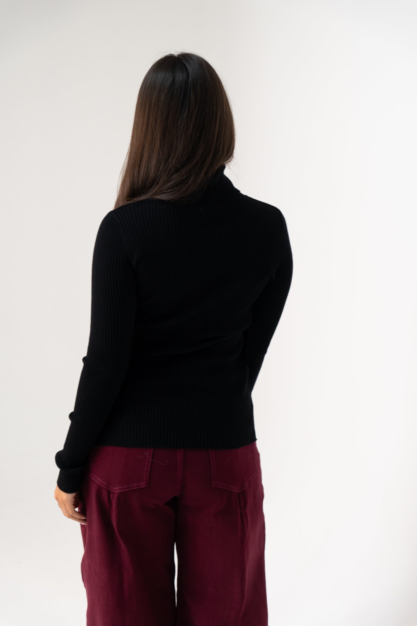 Kendra Polo Neck Top In Black