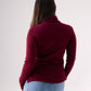 Kendra Polo Neck Top In Bordeaux