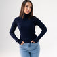 Kendra Polo Neck Top In Navy