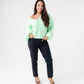 Kendra Puff Sleeve Jumper In Green