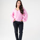 Kendra Puff Sleeve Jumper In Pink