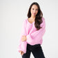 Kendra Puff Sleeve Jumper In Pink