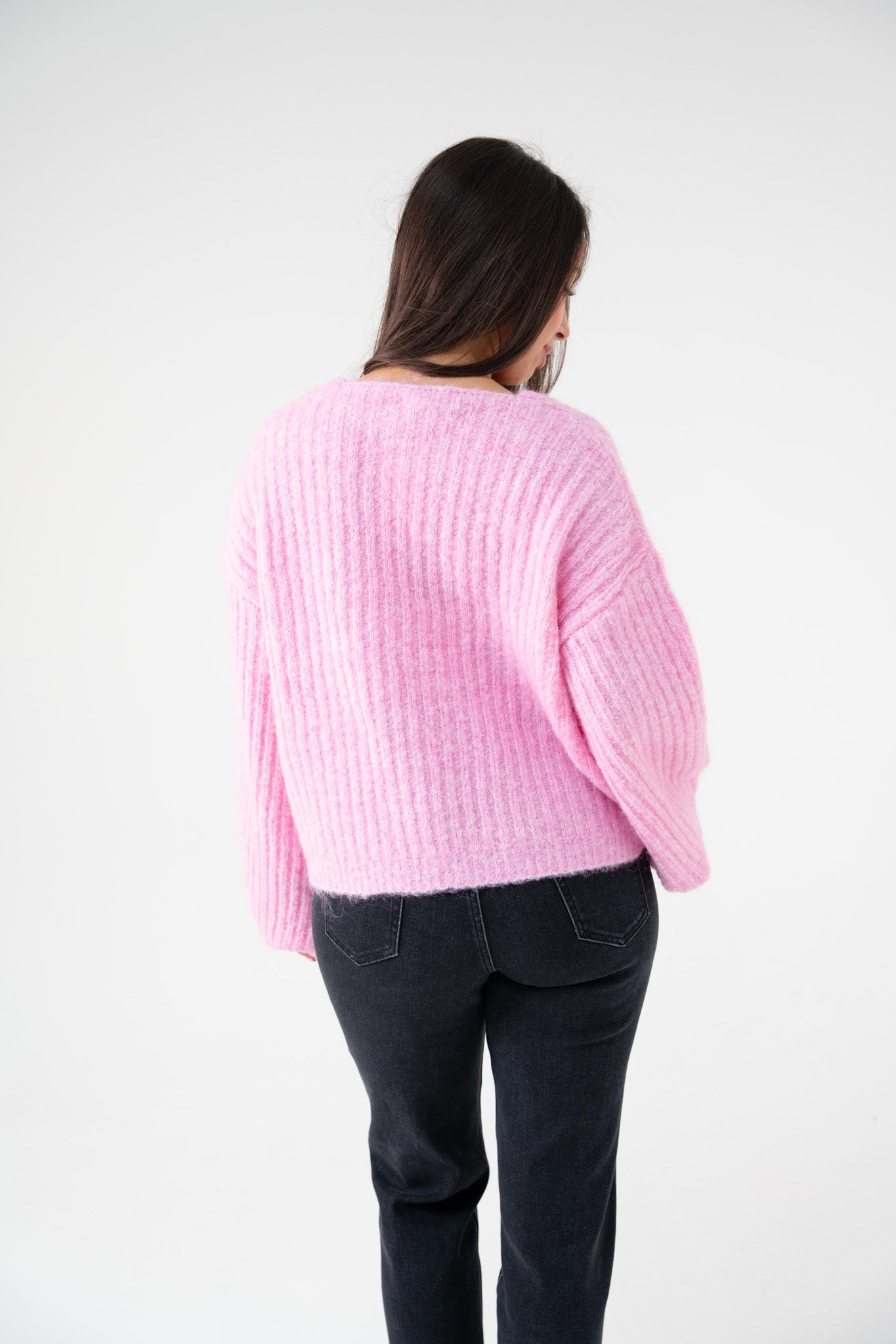 Kendra Puff Sleeve Jumper In Pink