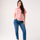Kendra Red Stripe T-Shirt In Pink