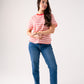 Kendra Red Stripe T-Shirt In Pink