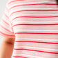 Kendra Red Stripe T-Shirt In Pink