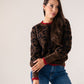 Kendra Red Trim Jumper In Leopard