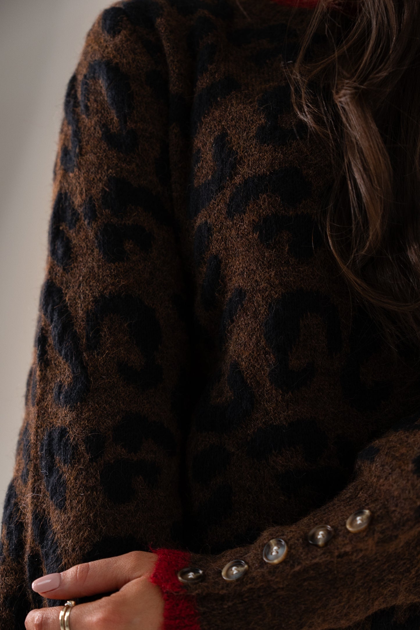 Kendra Red Trim Jumper In Leopard
