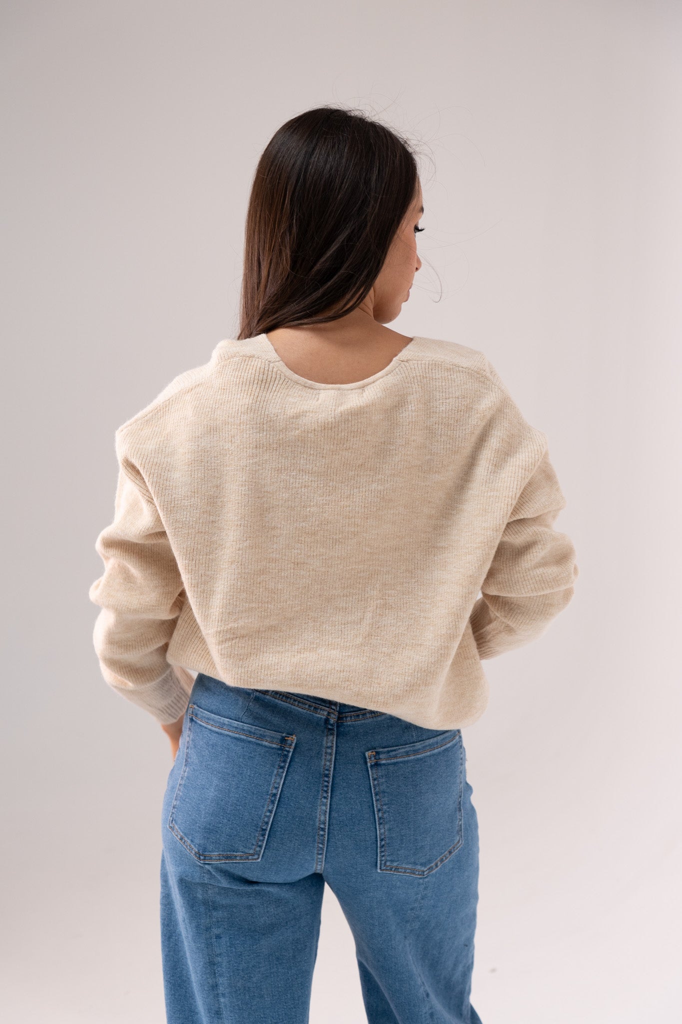 Kendra Ribbed Jumper In Neutral