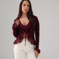 Kendra Ruffle Blouse In Bordeaux